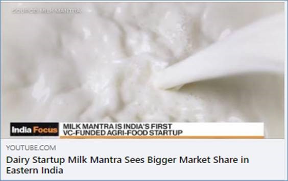 Aavishkaar Capital Investee Milk Mantra was featured on Bloomberg Markets Asia - Featured