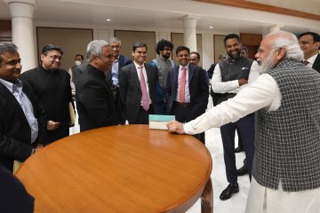 The Prime Minister, Shri Narendra Modi interacting with the representatives of Venture Capital and Private Equity Funds, at Lok Kalyan Marg, in New Delhi on December 17, 2021.